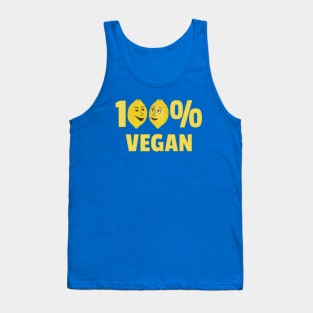 100% Vegan - lemons with cartoon faces Tank Top